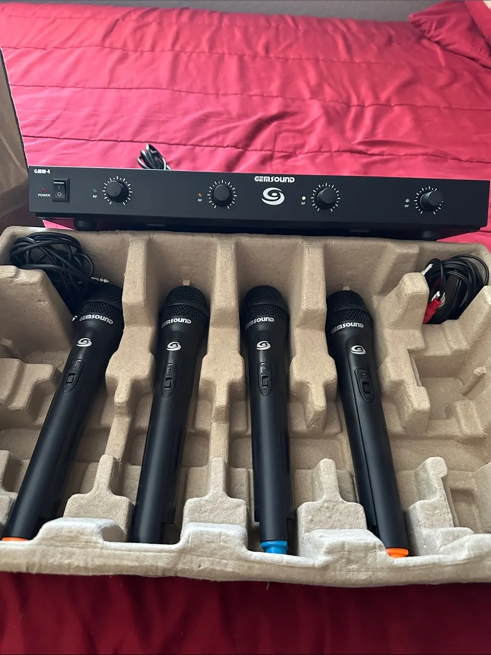 4-Pack Wireless Handheld Microphone System - Black